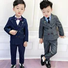 Fashion Boys Blazer suit for kids wedding flower boys clothes solid kids blazer jacket pant 2 sets kids jacket suit for baby boy