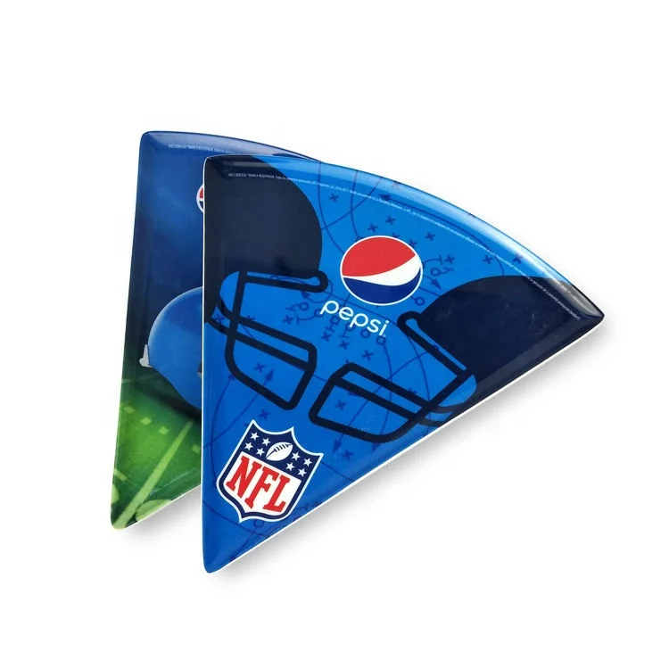 Custom Triangle Shaped 100% Melamine Pizza Dinner Plate Party Tents for Events Outdoor Pizza Serving Plate