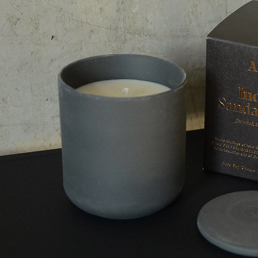 Refined Scented Concrete White Blue Small Pink Matte Handmade Nordic Style Easter Clay Ceramic Candle Jars Lid with Custom Logo
