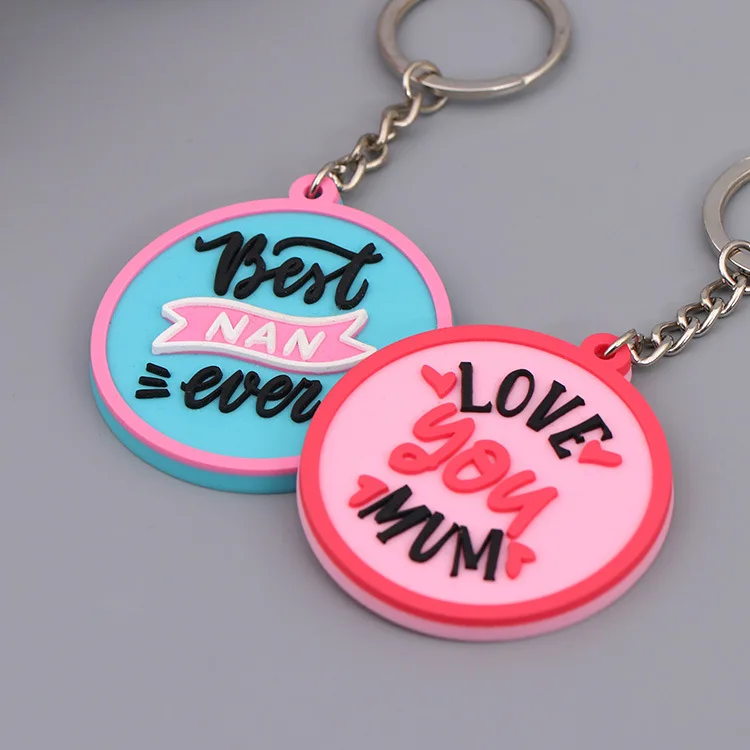 Custom Rubber Pvc Keychain 3d Logo Custom 2d Silicone Key Chain / Soft