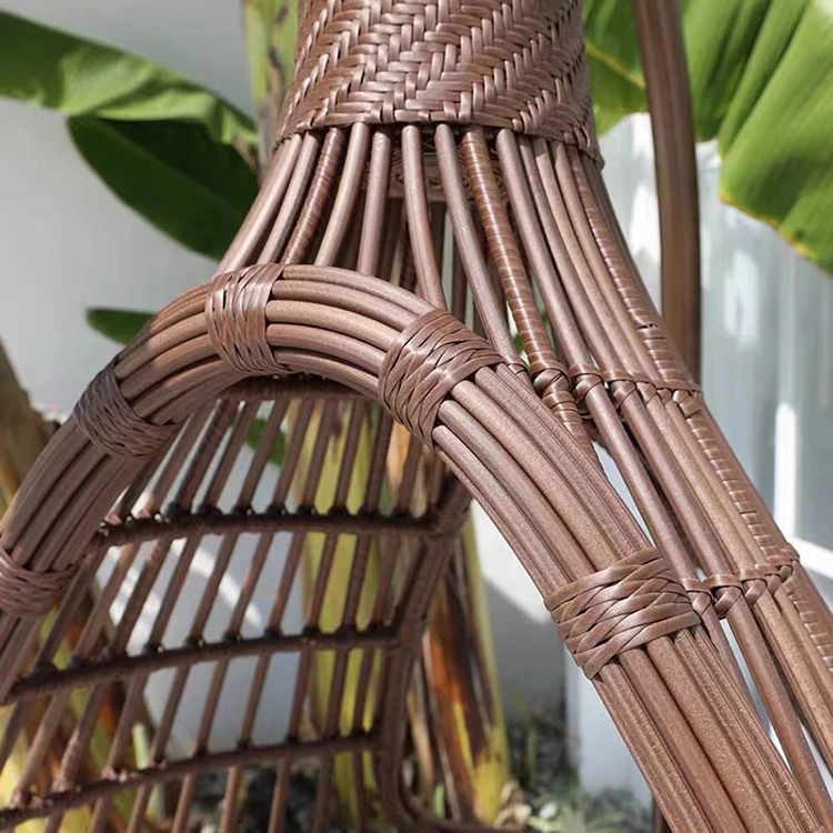 Modern Outdoor Swing Garden Egg Chair Wicker Metal Patio Egg Chair Rattan Swing Chair