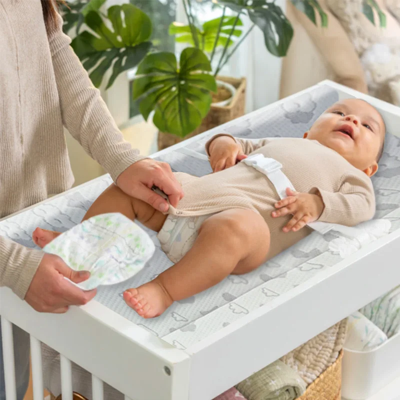 Super Soft Memory Foam Bamboo Muslin Baby Changing Pad Cover with Elastic for Newborn Baby Care