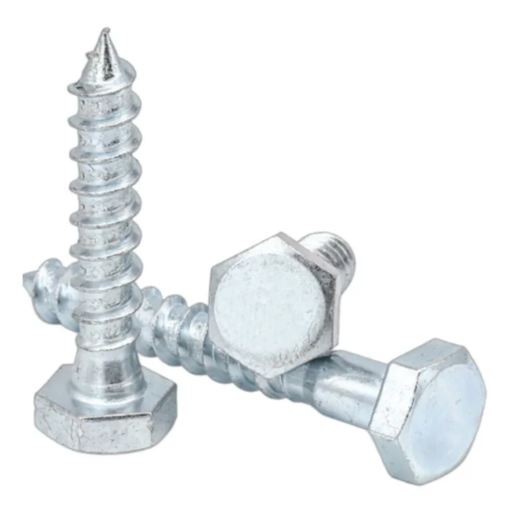 China Wholesale DIN571 Hex Head Wood Screws  Self Tapping Screw Zinc Plated Carbon Steel Wooden Screws manufacture