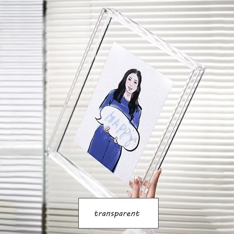 Thickened colored acrylic double-sided transparent photo frame desktop photo frame wall mounted color decoration