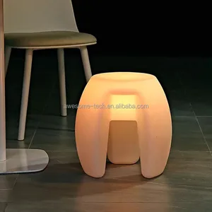 Fashionable LED Modern Plastic Living Room Triangular Chair Portable Removable Bar Stool Indoor/Outdoor Party Decor Colorful