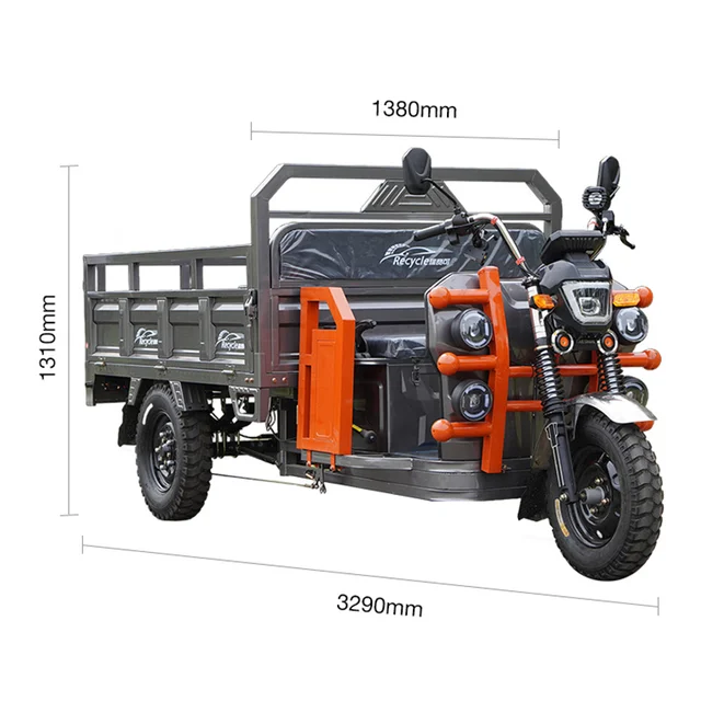 1500W Electric Three-Wheeler Cargo Bike Truck Cargo Tricycle