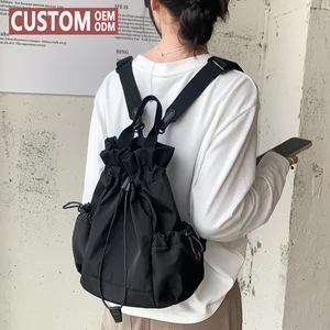 Manufacturer Custom New Design Trending Bag Female Sac a Dos Nylon Backpack Nylon Solid Color Fashion Backpacks