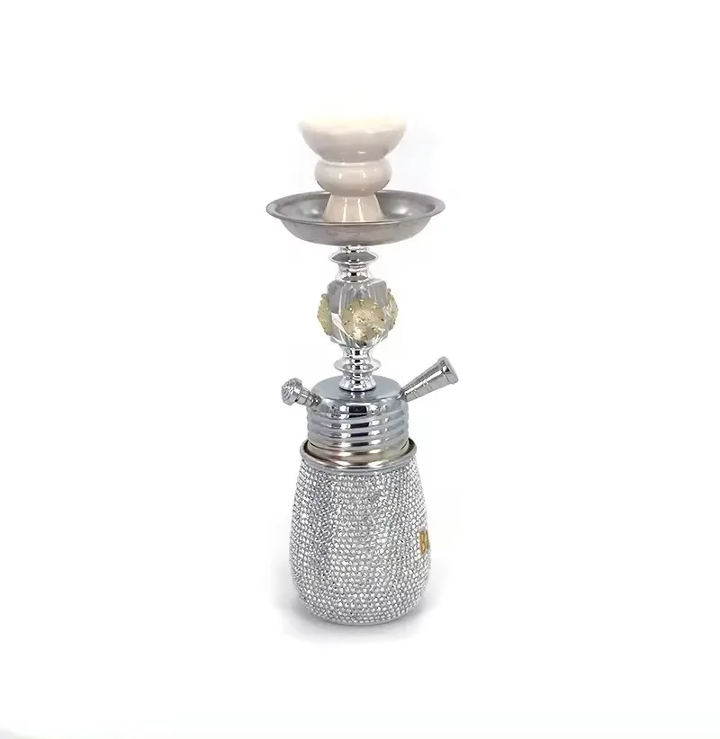 Customizable Logo Mixed Color Small Size Diamond Hookah Set Stainless Steel Huka Sheesha with Crystal New Shisha
