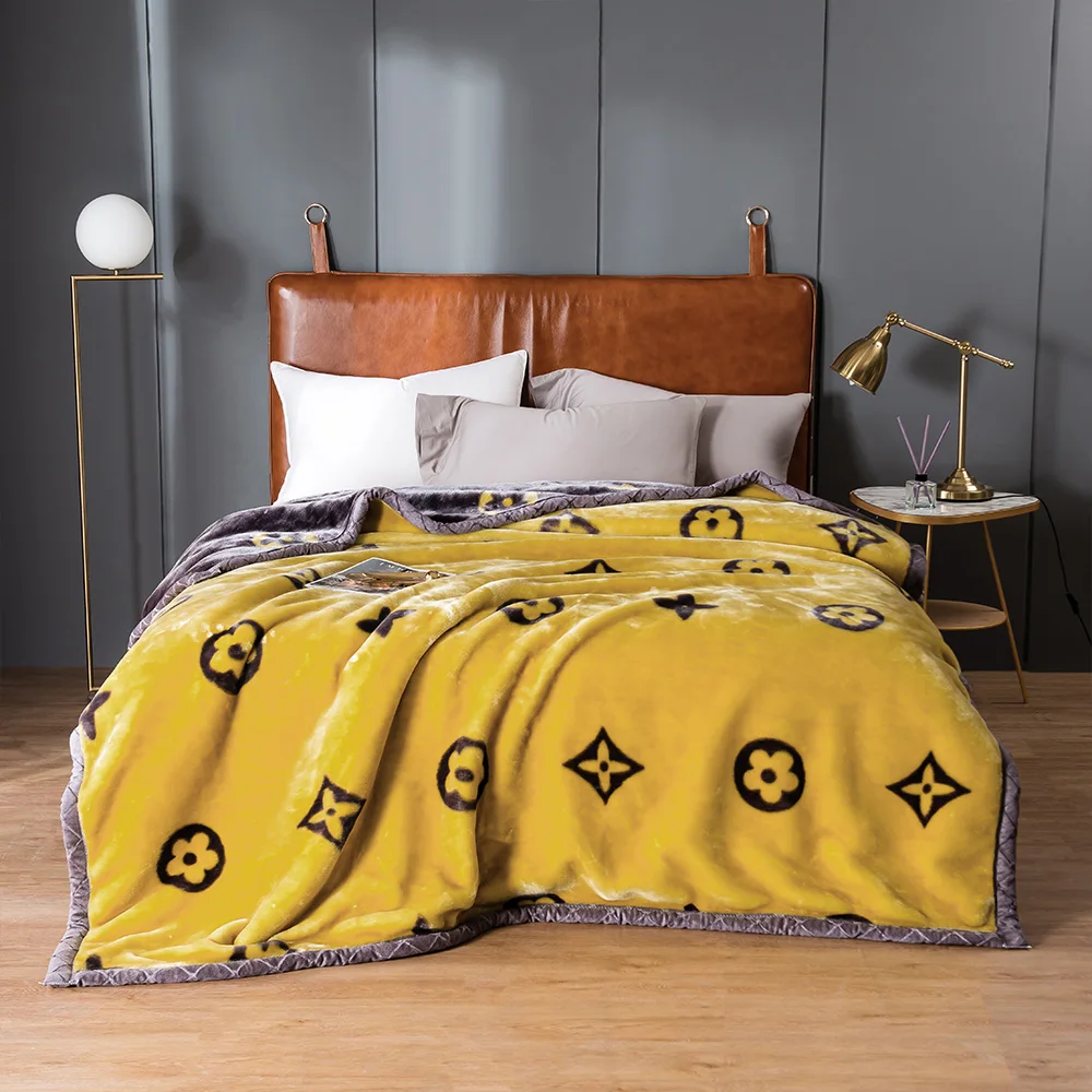 Cheap Extra King Winter Sublimation Blanket Manufacturer Luxury Raschel Bed Printed Home Blanket