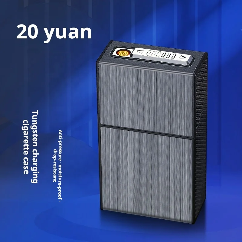 Перезаряжаемый USB-футляр с логотипом на заказ 20 сигарет электрическая нагревательная спираль зажигалка