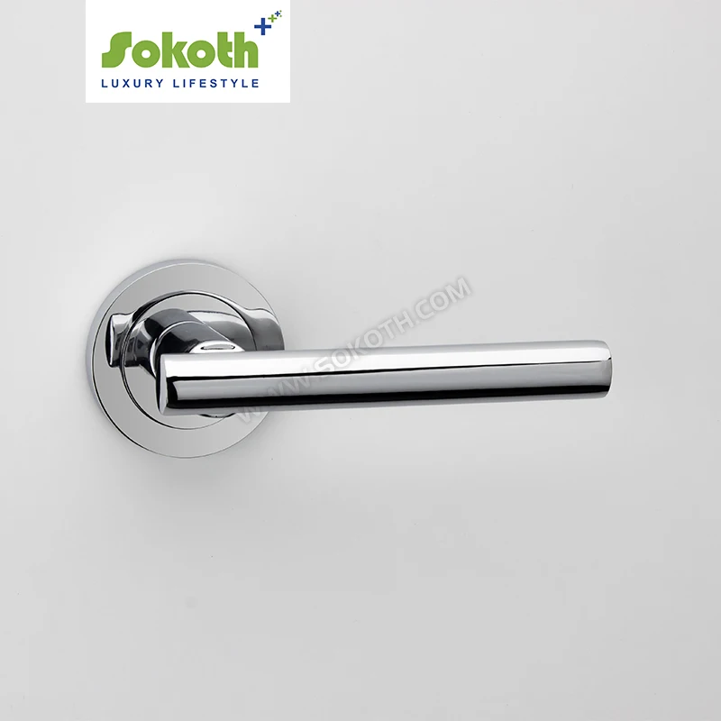 Classical Design Door Lever Handle Round Rosset Aluminum Door Handle Modern Interior Room Door Handle