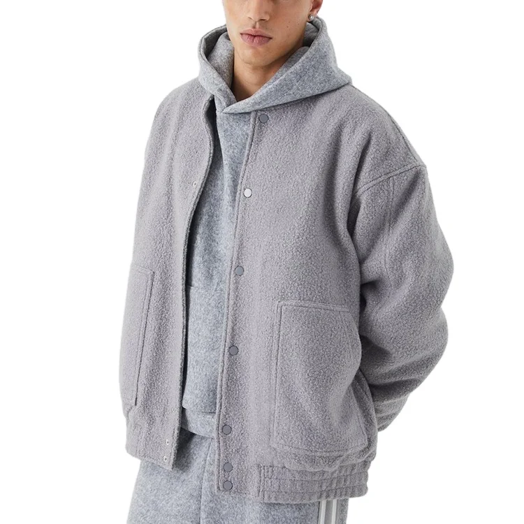 Men's Warm Fleece Sherpa Bomber Jacket With Long Sleeves_voghion.com