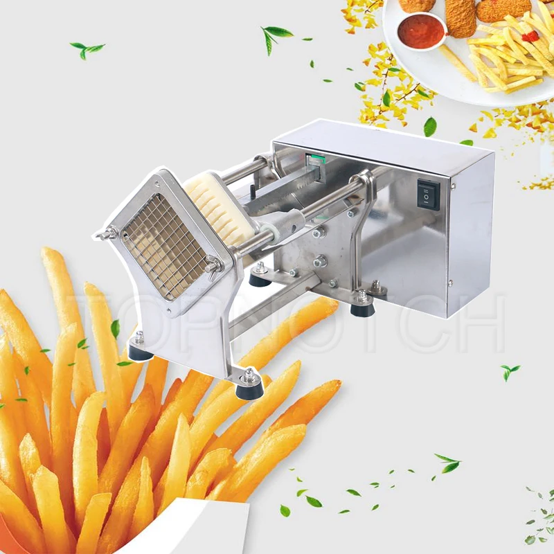 Electric French Fries Cutter 7/10/14mm Automatic Potato Chips Slicer  Carrots Cutter Vegetable Shredding Machine