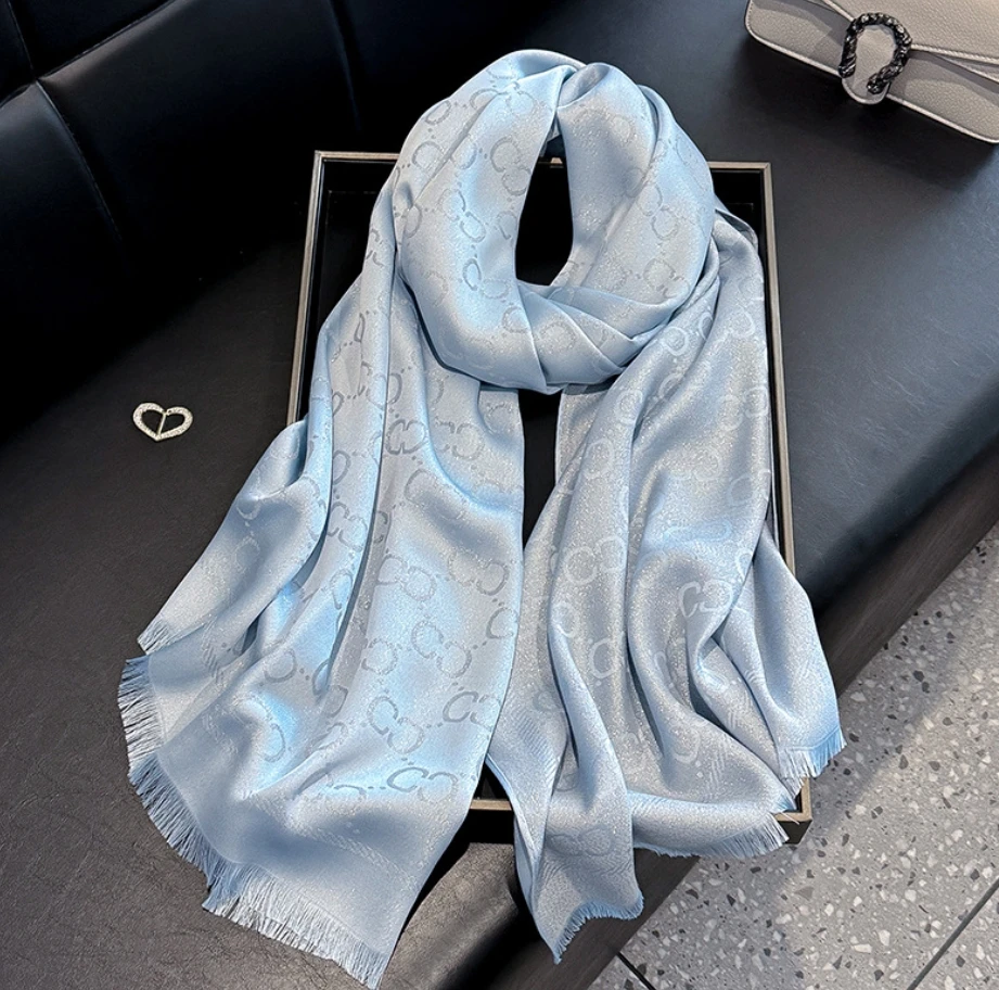 High-grade New Fashion Jacquard Silk Shawl - Long & Durable