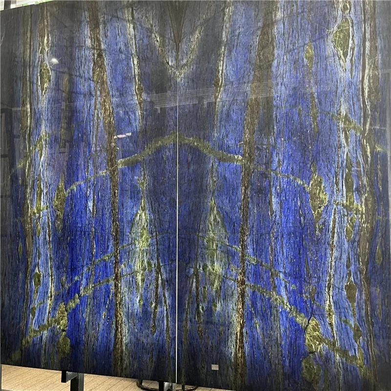 Luxury Azul Bahia Quartzite Backlit Bookmatched Slab For Wall Natural ...