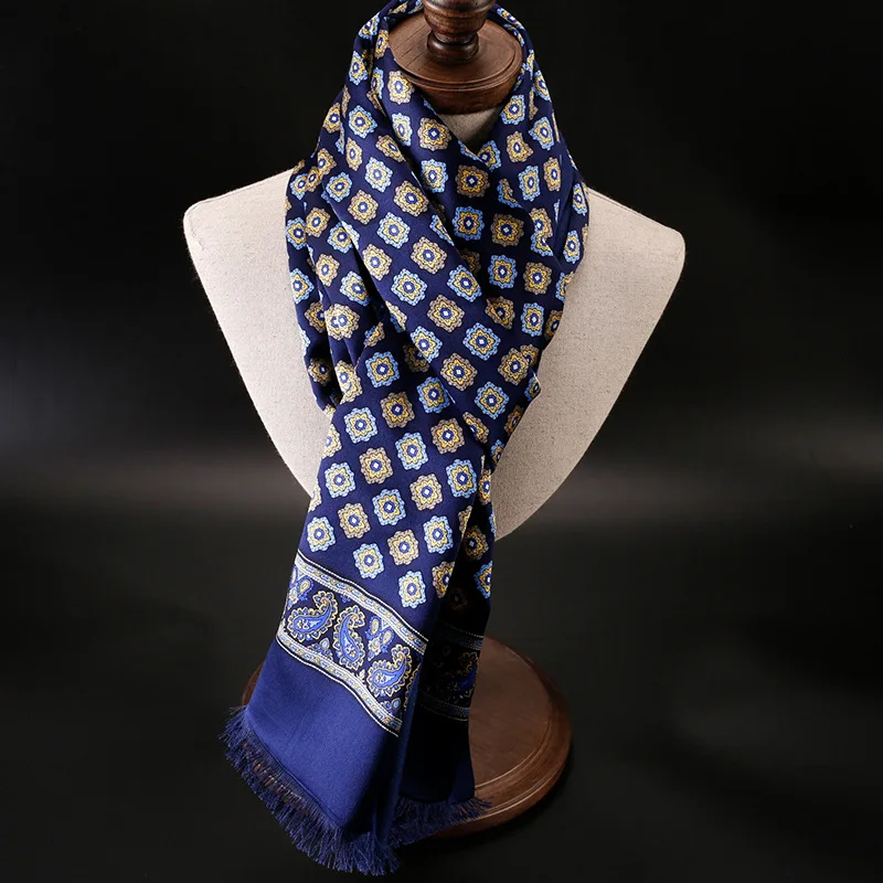 Luxury Silk Brushed Scarf for Men | Stylish Pure Silk Shawl for Business  Formal Attire | Long Silk Scarves for Autumn