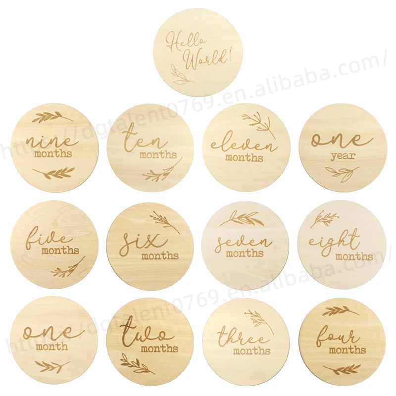 Wooden Baby Monthly Milestone Discs - Perfect Gift Set