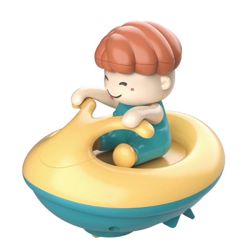 Симпатичная мультяшная пластиковая скоростная лодка для ванной, игровая игрушка, заводная Кукла для мальчиков, яхта, игрушка для купания в воде для малышей