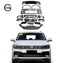 Automotive parts For VW Tiguan Facelift R-line Car Bumpers car Grille Front bumper Wheel arches Rear diffuser tips body kits