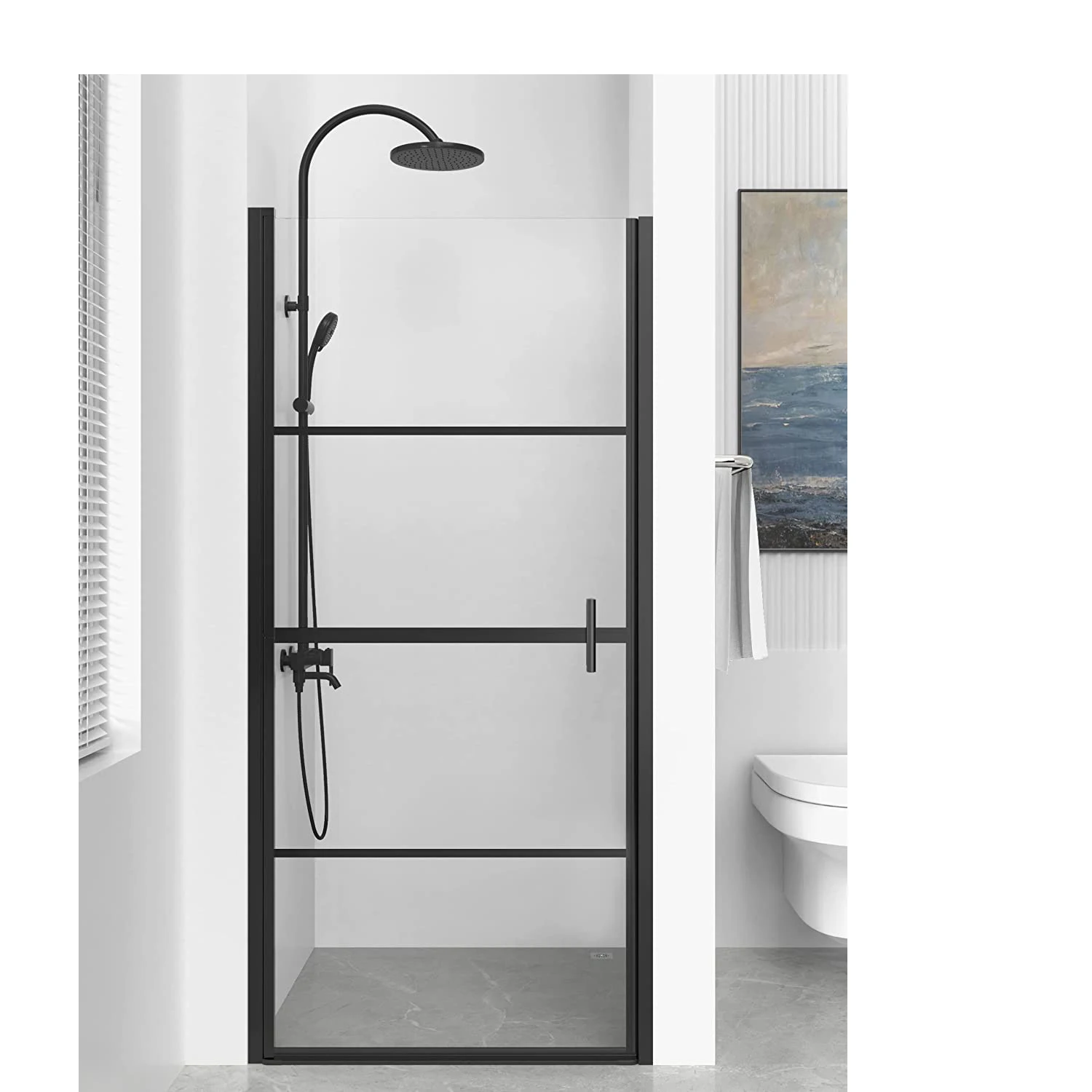 Modern Folding Shower Enclosure with Acrylic Tray and Polished Aluminum  Alloy Frame Matt Black Pivot Walk in Shower Screen 1 Glass Shower Door -  China Shower Room, Shower Enclosure