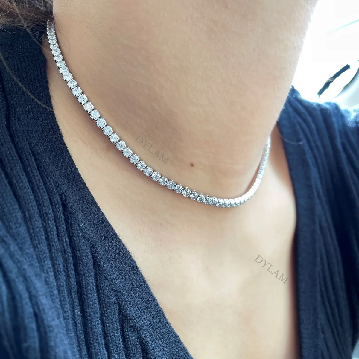 KAKODIY Platinum Necklace Style Hip Hop Cuban Cubic Zirconia Chain Necklace Real Sterling Silver Ice Out 925 Tennis Chain detail 7