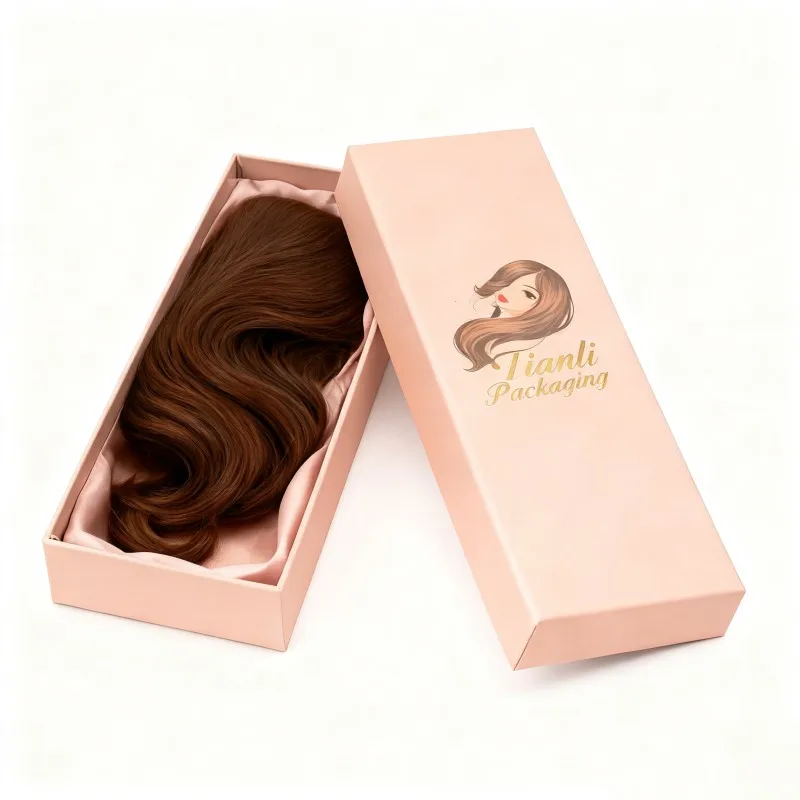 product wholesale digital printing foldable gift box wig extension packaging boxes with ribbon lid and base box for wig-6