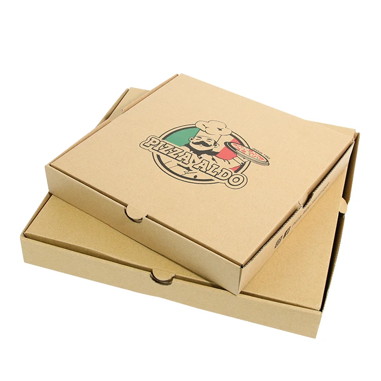 Customized Logo Takeout Pizza Box Recyclable Packaging Corrugated Paper