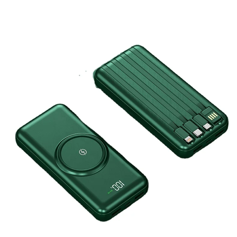 Portable High Capacity Bring their own line Wireless Power bank 30000mah