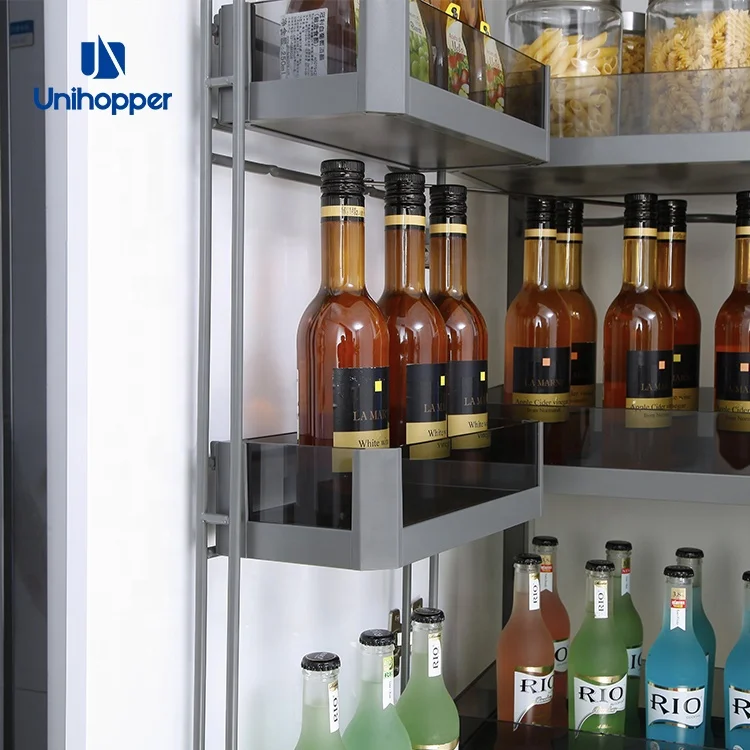 Unihopper Kitchen Cabinet Storage Swivel Pull Out  Pantry Glass Basket Units Organizer Tall Unit Basket