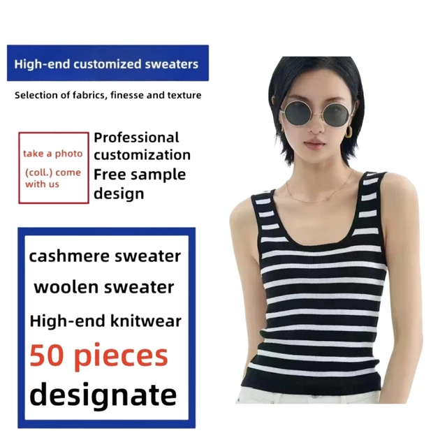 Women's New Fashion Multi-Color Striped Sleeveless Tank Top Square Neck Casual Vest with Breathable Fabric Square Collar