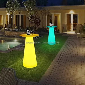 LED Bar Table Waterproof PE Plastic Outdoor Furniture for Various Indoor Outdoor Clubs Events Malls Gardens Home Weddings