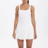 7091 pleated dress-swan white
