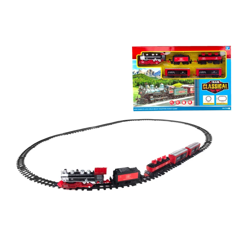 Amazon hot sale toy train set battery operated train track toy for kids