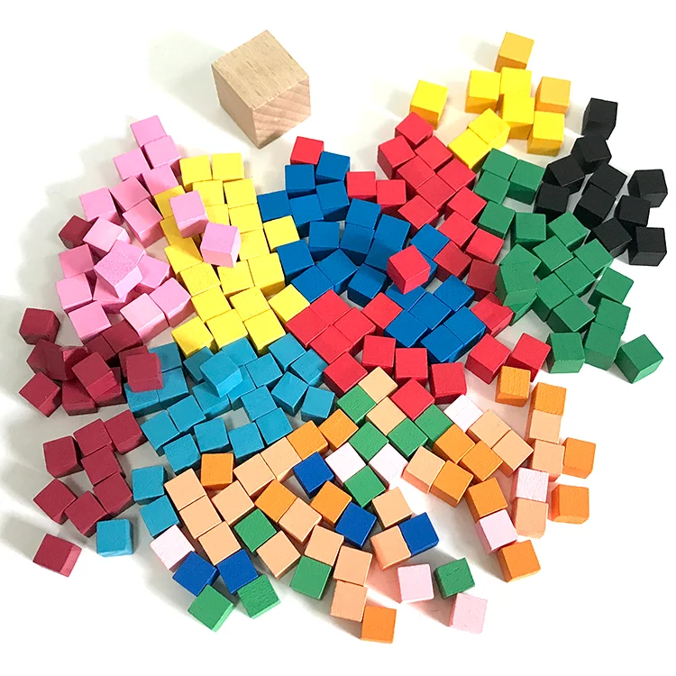 wooden color cubes-custom design colored board