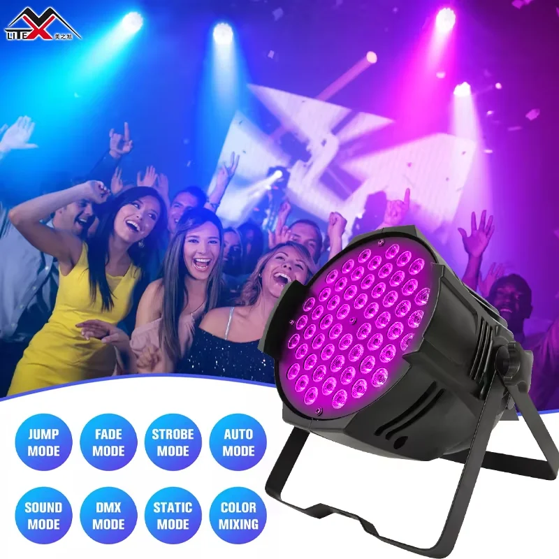 Guangzhou Dmx RGB 3in1 Full Color 54x3W Flat Led Par Lighting Equipment Remote Control Projection Lights for Stage Lighting