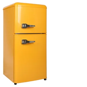 86L Retro-Style Frost-Free Double Door Commercial & Office Use Portable Refrigerator Energy Efficiency