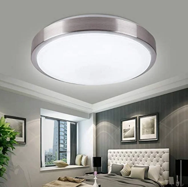 Etl Listed 5cct Led Flush Mount Ceiling Light Brushed Nickel 11'' Damp ...