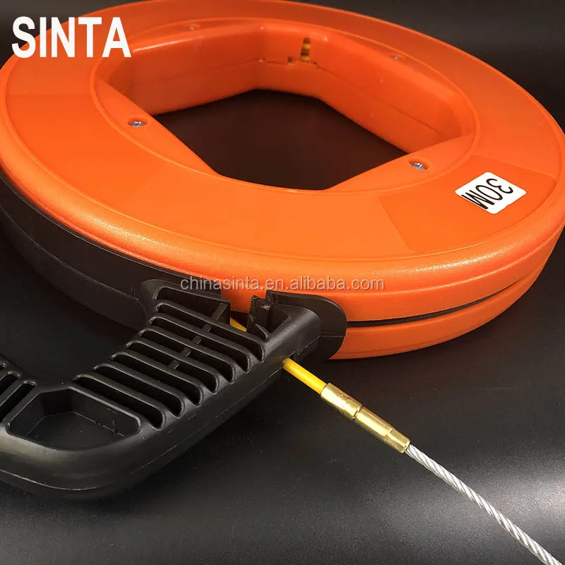 Electrical Fish Tape Reel 50 Foot Impact Case For Electricians,Pull