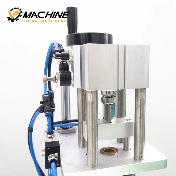 Manufactory direct sale customizable semi automatic pneumatic perfume cap press machine collar ring bo