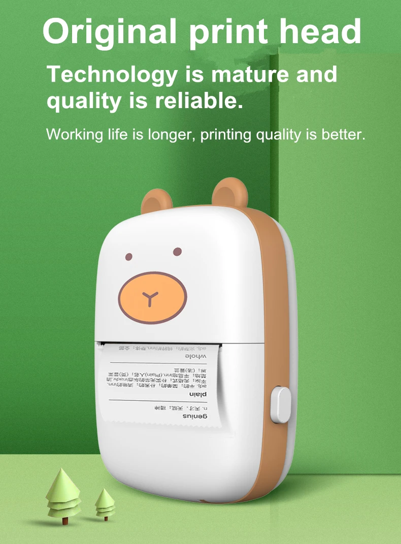 Portable Notes Printer 55mm Mini Pocket BT Thermal Photo Image Printer Compatible With All Smartphone