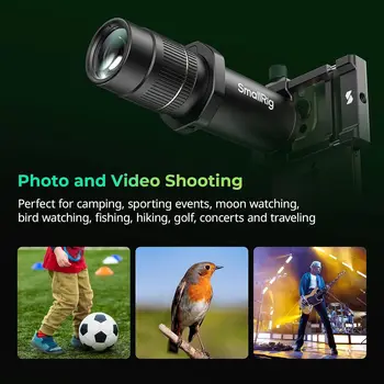 SmallRig 8X Telephoto Lens for Mobile Phone (T-Mount), 8X Optical Zoom HD Telephoto Lens Support Hand-held Spot Shooting - 4737 detail image