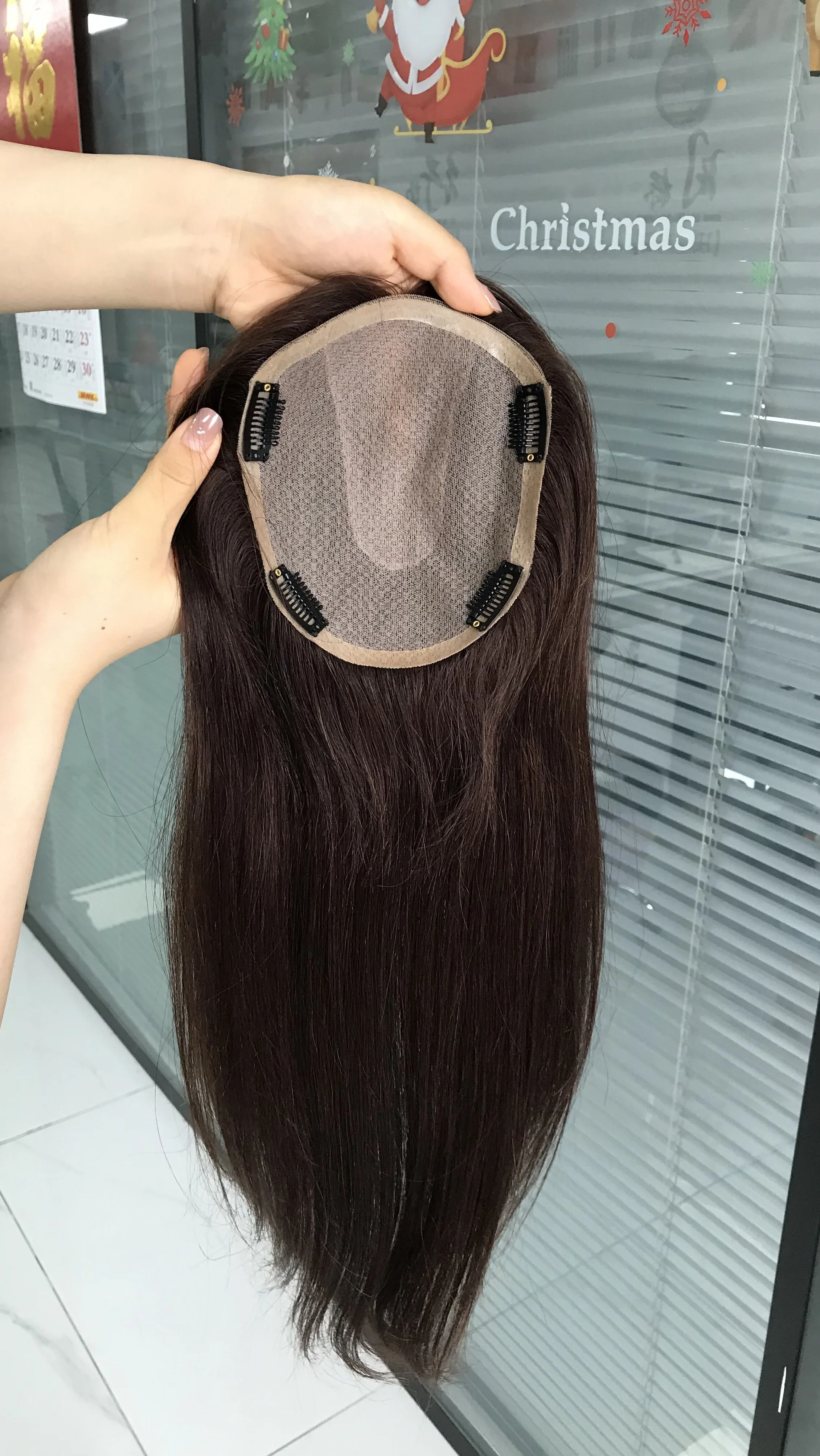 Top Base Hair Piece Topper Human Hair Toupee For Women 1 Piece Russian