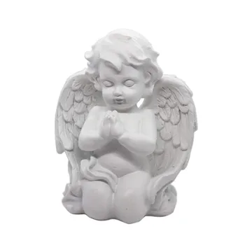 Kneeling Praying Cherub Angel Statue Figurine Guardian Decorative Church Wings Angel