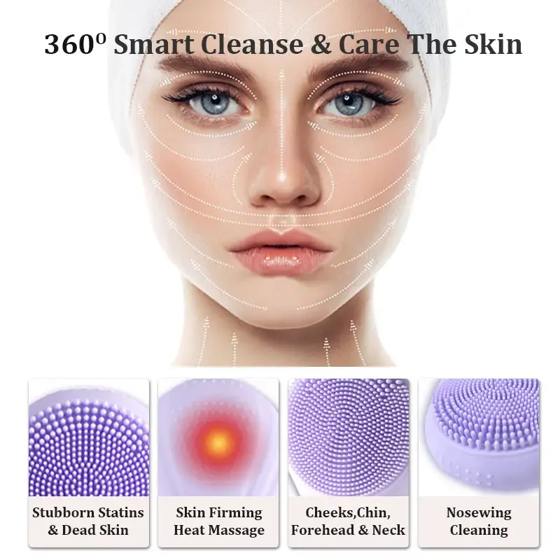 Portable Warm Massage Facial Cleansing Blackhead Remover Rechargeable