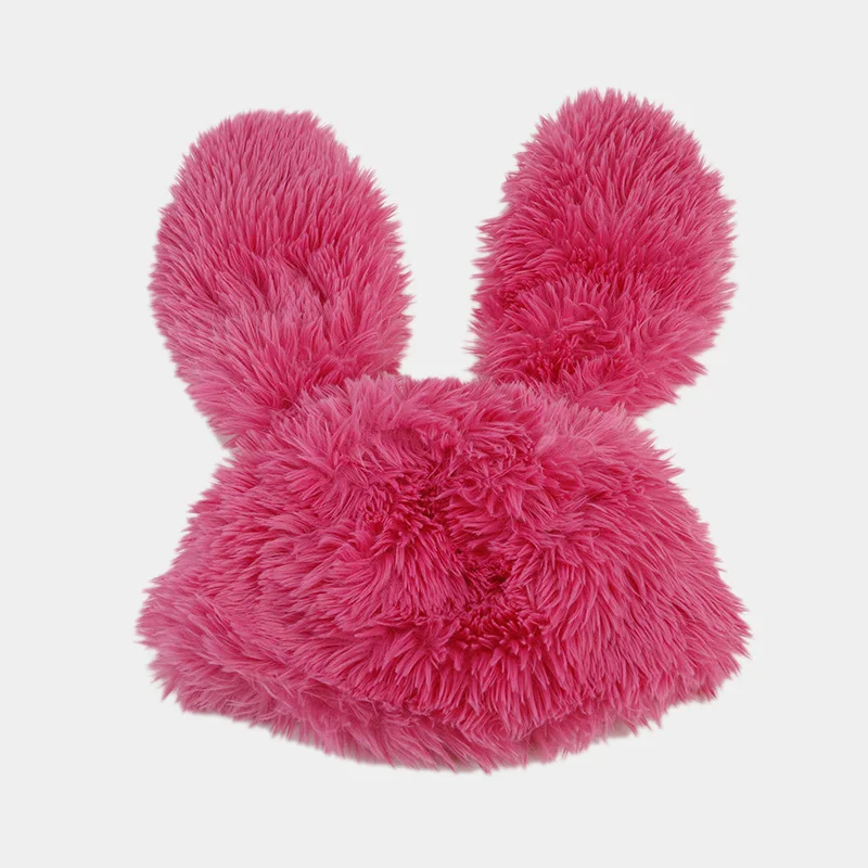 Women Winter Bucket Hat Colorful Rabbit Ears Fluffy Faux Fur  display picture 3
