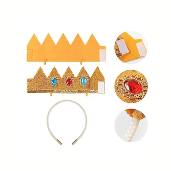 Prinses Peach Kostuum Accessoireset – 5-delig: Kroon, Toverstaf, Oorbellen, Handschoenen, Broche – Voor Cosplay En Feestjes