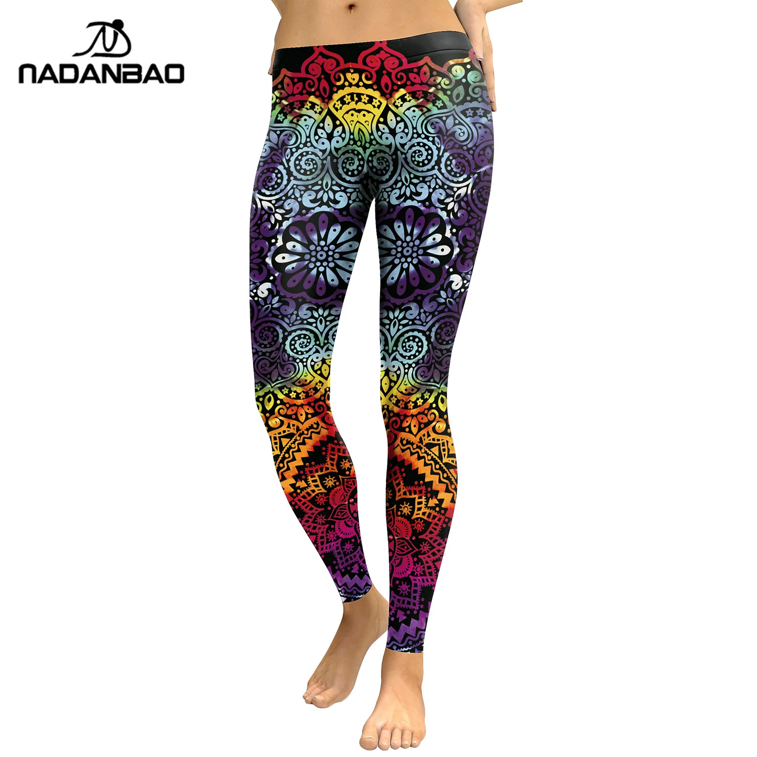 Spandex Printed Sports Leggings Womens 