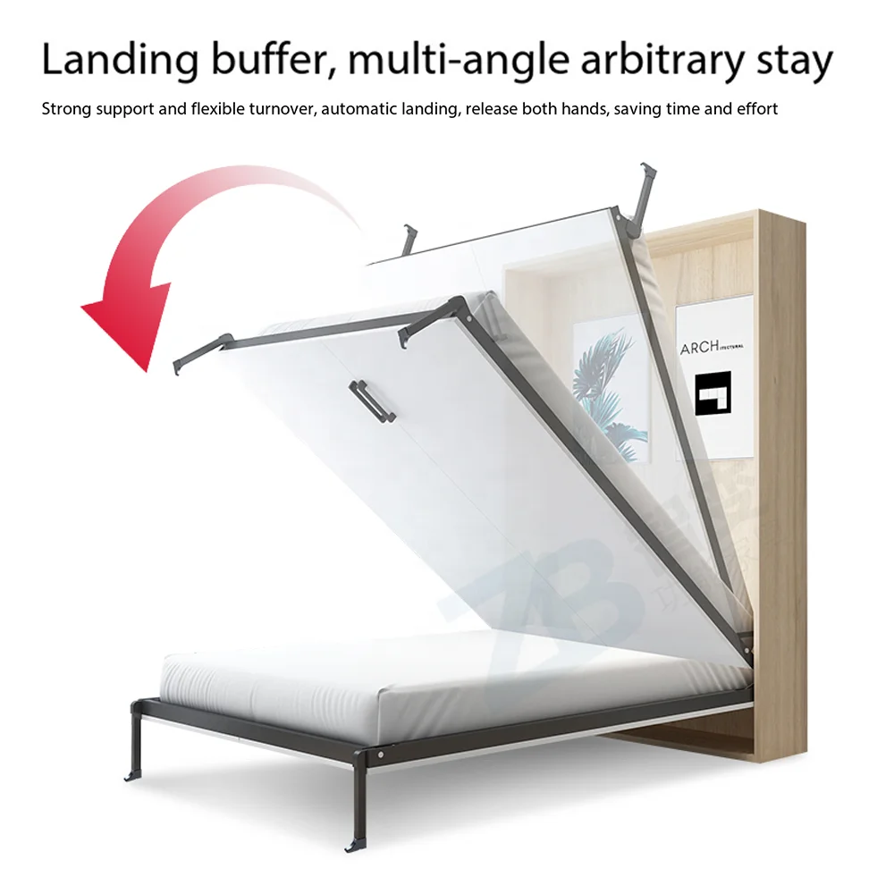 Factory Direct Wallbed Folding Horizontal Hidden Wall Bed With Sofa Storage Bed Oem Odm Service Queen Size Murphy Bed