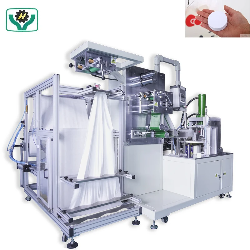 Compressed Towel Making Machine Full Automatic Disposable HY Aluminum Alloy 1 Set Standard Export Wooden Box PLC Control 7KW