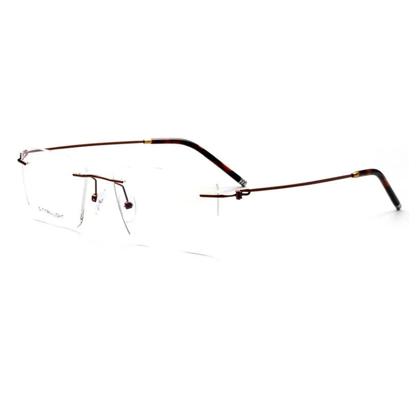 Stock Men's Square Rimless Custom Prescription Glasses High Quality ...